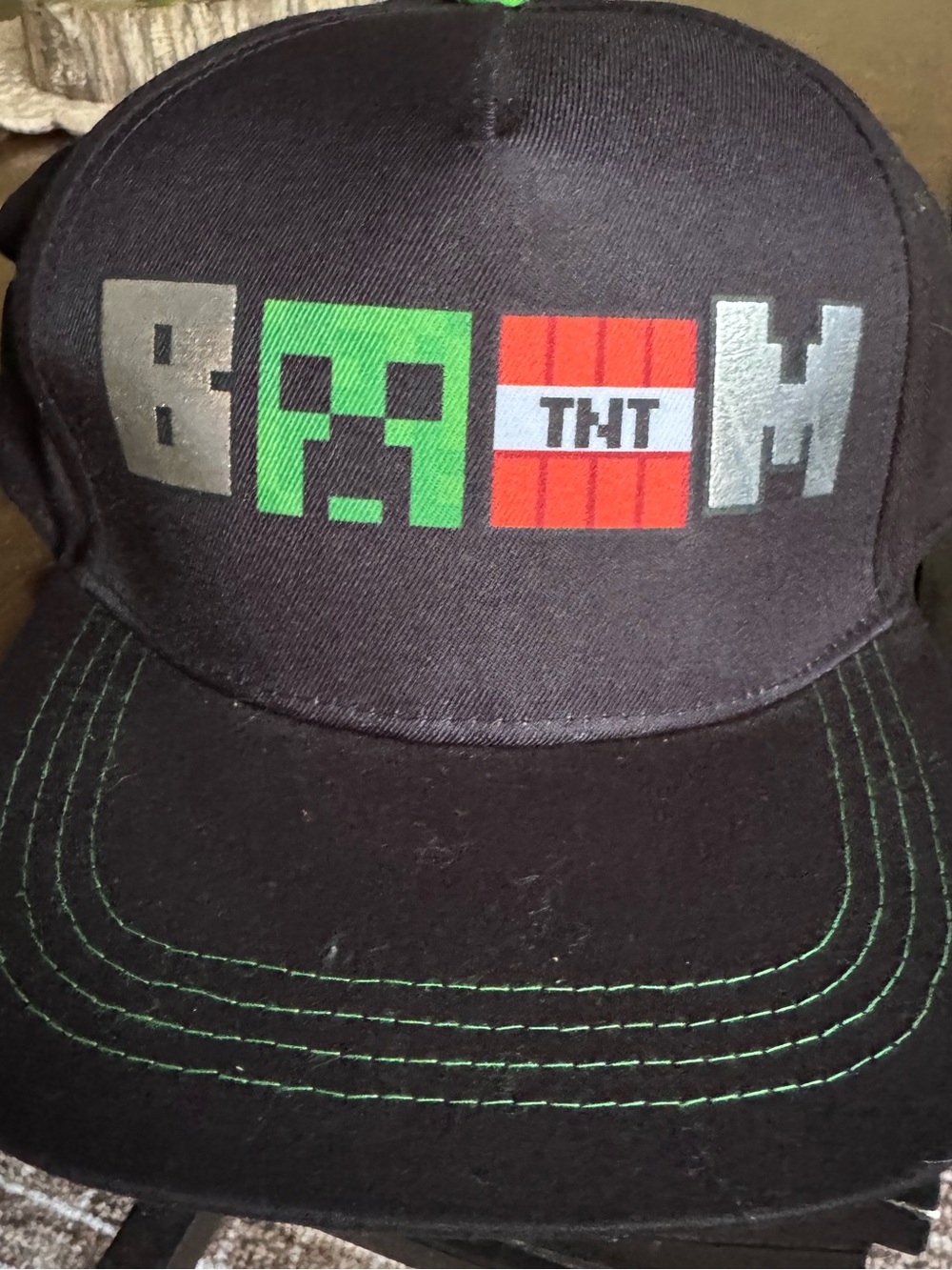 Minecraft Snapback Hat Black Green TNT Creeper Official Mojang